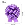 MECCANIXITY 2 Pcs 14 Inch Giant Large Pull Bow Big Metallic Car Bows Ribbon with Gold Edge for Wedding Presents Gift Wrapping Christmas, Purple view 2