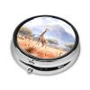African Savanna Giraffe This Small, Round, Three-Compartment Travel Pill Box is Perfect for Storing Daily medications, Vitamins, and on-The-go. view 2