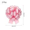 MECCANIXITY 2 Pcs 14 Inch Giant Large Pull Bow Big Metallic Car Bows Ribbon with Gold Edge for Wedding Presents Gift Wrapping Christmas, Pink view 2