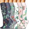 6 Pairs Knee High Graduated Compression Socks For Women and Men - Best Sports, Yoga, Travel & Flight Socks - Running & Fitness 15-20mmhg (New Six 21, S) view 1