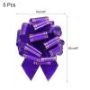 MECCANIXITY 5pcs 6 Inch Large Pull Bow Metallic Purple Gift Wrapping Bows with Gold Edge for Wedding Baskets Presents Christmas view 2