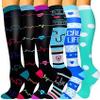 6 Pairs Knee High Graduated Compression Socks For Women and Men - Best Sports, Yoga, Travel & Flight Socks - Running & Fitness 15-20mmhg (Six 11, S) view 1