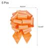 MECCANIXITY 5pcs 4 Inch Large Pull Bow Metallic Orange Gift Wrapping Bows with Gold Edge for Wedding Baskets Presents Christmas view 2