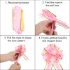 MECCANIXITY 5pcs 4 Inch Large Pull Bow Metallic Orange Gift Wrapping Bows with Gold Edge for Wedding Baskets Presents Christmas view 3