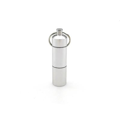5pcs Keychain Pill Holder Capsule Shape Aluminum Pill Case Delicate Seal Medicine Organizer Box Keychain Pills Bottle Waterproof Container Medicine Box(2 grids)
