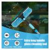 100-420CM Extended Window Cleaning Kit 2 In 1 Double Sided Glass Squeegee Cleaner Duster Mop 180 Swivel Tools(Orange) view 3
