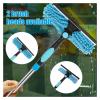 100-420CM Extended Window Cleaning Kit 2 In 1 Double Sided Glass Squeegee Cleaner Duster Mop 180 Swivel Tools(Orange) view 4