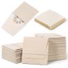 100 Pcs Microfiber Jewelry Pouch 8x8cm Luxury Small Jewelry Gift Bag with Cleaning Cloth Small Jewelrys Pouch for Bracelet Necklace Packaging, Envelope Style with Fixed Strap and Divider, Beige view 1