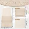 100 Pcs Microfiber Jewelry Pouch 8x8cm Luxury Small Jewelry Gift Bag with Cleaning Cloth Small Jewelrys Pouch for Bracelet Necklace Packaging, Envelope Style with Fixed Strap and Divider, Beige view 2