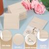 100 Pcs Microfiber Jewelry Pouch 8x8cm Luxury Small Jewelry Gift Bag with Cleaning Cloth Small Jewelrys Pouch for Bracelet Necklace Packaging, Envelope Style with Fixed Strap and Divider, Beige view 3