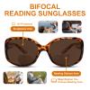 YUKANG Bifocal Reading Sunglasses Womens, Oversized Square Sun Readers Outdoor Reading Glasses UV400 Protection/Anti Glare Tortoise 1.0 view 3