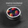 Bold and Colorful Tulip Motifs Round Pill Case, Portable Pill Box for Pocket Metal Medicine Vitamin Organizer 3 Compartment Three Times A Day view 3