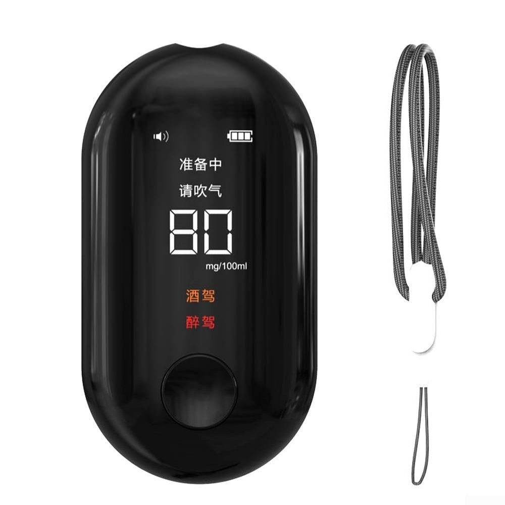 Portable Digital Breath Tester with LCD Screen, Intelligent Buzzer Alerts, Non-Contact Detection, Type-C Rechargeable ABS Body