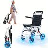 Foldable Wheelchairs for Adults,18lbs Lightweight Transport Wheelchair, Easy to Travel, Portable Travel Wheelchair for Seniors, Wheel Chair with Flip-up Armrest [US Fast Arrival] White view 1