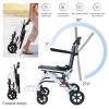 Foldable Wheelchairs for Adults,18lbs Lightweight Transport Wheelchair, Easy to Travel, Portable Travel Wheelchair for Seniors, Wheel Chair with Flip-up Armrest [US Fast Arrival] White view 3