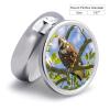 Pill Box 3 Compartment Metal Medicine Pill Organizer Owl Pill Case for Purse Or Pocket Cute Mini Portable Pill Holder Travel Pill Container to Hold Supplements, Vitamins, Fish Oil view 2