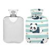 Playful Panda Soft Striped Blue and White hot Bottle Water Bag with Soft Cover, 2L Water Bags for Arthritis, Arthritis, Bolsa para agua Caliente view 2