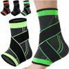 Recover Ankle Sleeve - Ankle Brace Foot & Heel Wrap, Adjustable Ankles Compression Sleeve, Ankle Brace for Women Men (Green,Medium) view 1