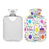 Happy Birthday Ribbon Colorful Cute hot Water Bottle with Soft Cover, 2L hotwater Bag for Menstrual Cramps, Sore Muscle, Bolsa para clicos menstruales view 2