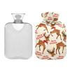 Merry Christmas Brown Elk hot-Water Bottle with Soft Cover, 2L hot Water Bag for Hand Feet Warmer, Neck and Shoulder Pain Relief, compresas calientes para el vientre view 2