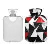 Red Black Irregular Triangle hot-Water Bottle with Soft Cover, 2L Warmer Bag for Hot and Cold Therapies, Sore Muscle, Bolsa de agua Caliente para el Dolor view 2