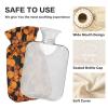 Orange Black Fake Glitter hot Water Bottle with Soft Cover, 2L hotwater Bag for Hot and Cold Therapies, Menstrual Cramps, compresas calientes para el vientre view 4