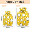 White Circular Spots on A Yellow Background Travel hot Water Bottle with Soft Cover, 2L Water Bag for Neck Shoulder Warmer, Period Cramps, Bolsa para clicos menstruales view 3