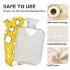 White Circular Spots on A Yellow Background Travel hot Water Bottle with Soft Cover, 2L Water Bag for Neck Shoulder Warmer, Period Cramps, Bolsa para clicos menstruales view 4