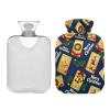 Merry Christmas Gold Tarot Cards hot-Water Bottle with Soft Cover, 2L Warm Water Bottle for Bed for Sore Muscle, Neck Shoulder Warmer, Bolsa para agua Caliente view 2