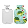 Merry Christmas Turtle Green hot Waterbottle with Soft Cover, 2L Water Bottle Bag for Tummy Warmer, Hot and Cold Therapies, Bolsa para clicos menstruales view 2