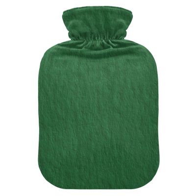 Green Solid Color hot Bottle Water Bag with Soft Cover, 2L Warm Compress for Hand Feet Warmer, Neck and Shoulder Pain Relief, Bolsa Caliente para Dolores Menstrual