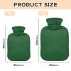 Green Solid Color hot Bottle Water Bag with Soft Cover, 2L Warm Compress for Hand Feet Warmer, Neck and Shoulder Pain Relief, Bolsa Caliente para Dolores Menstrual view 3