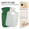 Green Solid Color hot Bottle Water Bag with Soft Cover, 2L Warm Compress for Hand Feet Warmer, Neck and Shoulder Pain Relief, Bolsa Caliente para Dolores Menstrual view 4