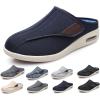 Diabetic Shoes, Adjustable Strap Walking Slippers, Wide Width Edema Footwear, Ideal for Diabetes, Swollen Feet, Plantar Fasciitis, and Foot Swelling Relief Blue view 1