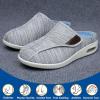 Diabetic Shoes, Adjustable Strap Walking Slippers, Wide Width Edema Footwear, Ideal for Diabetes, Swollen Feet, Plantar Fasciitis, and Foot Swelling Relief Light Gray view 4