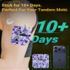 10 Pack Tandem Mobi Pump Patches, Amolyfe Pocket Sleeve for Tandem Mobi Insulin Pump, Waterproof & Hypoallergenic On-Body Adhesive Holder Patch Cover, 10+ Days Long Wear, Purple Flower view 3