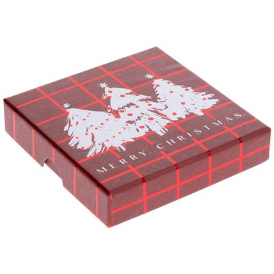 Hobby Lobby Merry Christmas Tree Red Foil Gift Card Holders, 4 x 4 Inch, Red & White, Set of 6