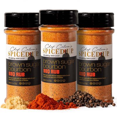 3 Pcs Brown Sugar Bourbon Seasoning for Chicken, Beef & Pork | Bold Smoky Dry Steak Rub for Grilling, Gourmet BBQ Seasoning for Ribs & Brisket | Kosher, Non-GMO, Vegan, Gluten-Free 4.7 Oz