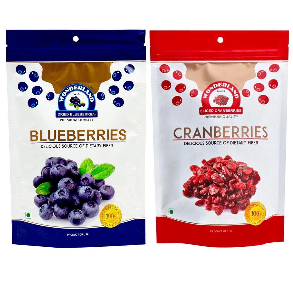 350g Premium Berries Combo of Dried Sliced Cranberries 200g & Blueberries 150g