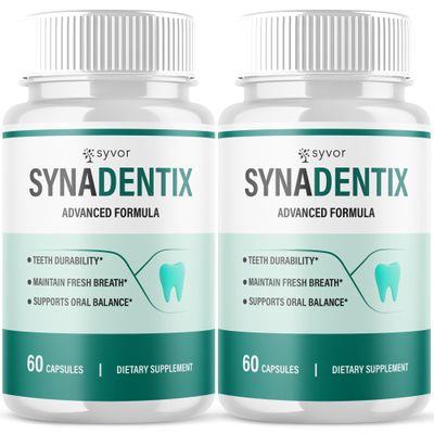 (2 Pack) SynaDentix Capsules, Official SynaDentix Supplement Pills with All Natural Ingredients, SynaDentix Advanced Health & Wellness Support Fresh Breath Probiotics for Women & Men (120 Capsules)