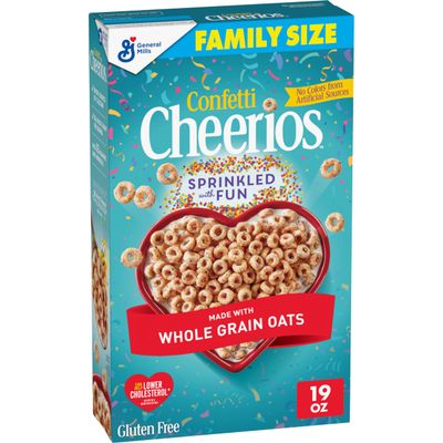 Confetti Cheerios Breakfast Cereal, Gluten Free, Made with Whole Grain Oats, Family Size, 19 oz