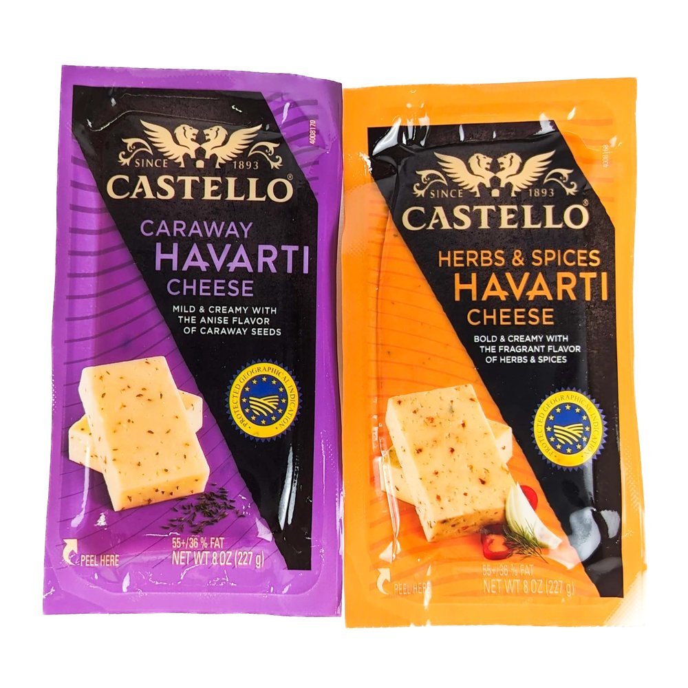 Caraway and Herbs & Spices Havarti Cheese 7oz (Pack of 4)