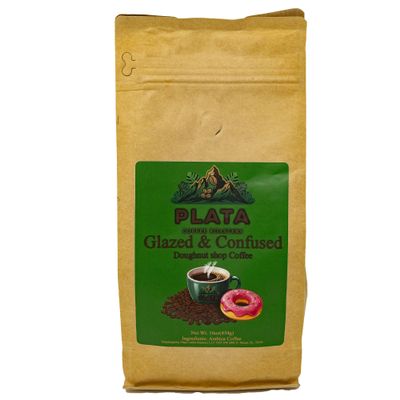 Plata Coffee Roasters Glazed & Confused: A Doughnut Shop in a Mug Whole Bean Coffee 1LB Bag