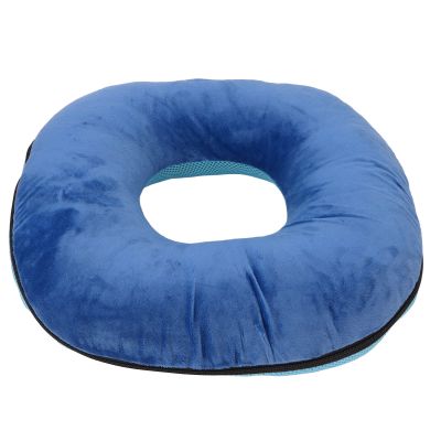 Qianjyvous Donut Pillow for Bed Sores, Dark Blue Hemorrhoid Cushion, Soft Breathable Detachable Elasticity Inner Sleeve Bed Relief Pillow, Ideal for Postoperative