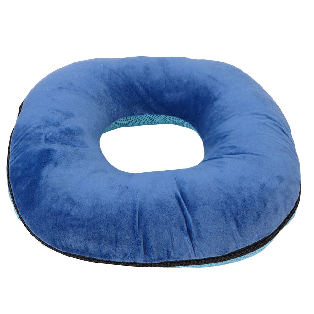 Qianjyvous Donut Pillow for Bed Sores, Dark Blue Hemorrhoid Cushion, Soft Breathable Detachable Elasticity Inner Sleeve Bed Relief Pillow, Ideal for Postoperative