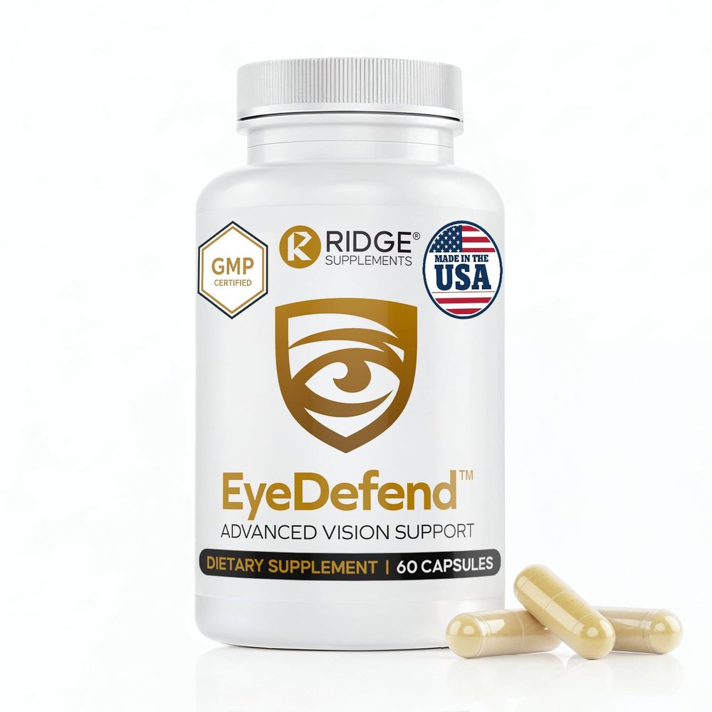 EyeDefend Vision Support Supplement Supports Overall Vision - Lutein, Zeaxanthin, Bilberry, Vitamin A, C, E & Antioxidants Blue Light Defense for Eye Health & Visual Function 60 Capsules