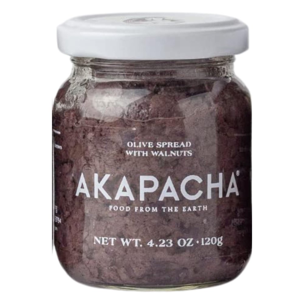 Akapacha Olive Spread with Walnuts (4.2oz) Vegan Chilean Spread Mediterranean Dip for Sandwiches, Pasta, Salads & Charcuterie Boards Small-Batch Atacama Desert