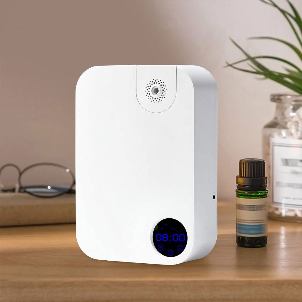 12W Electromagnetic Air Pump Essential Oil Diffuser with LED Screen and Wall Mount Option for Home and Office Aromatherapy