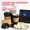 VPACKDUO Coffee Cups with Lids 16 oz 100 Pack, Sleeves and Stirring Sticks, Black Disposable Hot Paper Cups with Lids, To Go Cups, for Parties, Picnic, Travel, and Events view 3