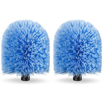 2 Pack Screw on Webster Cobweb Duster Head for Pole,Spider Web Remover Brush, Cobweb Duster Head Attachment,Fits Standard 3/4 inch Threaded Poles(Big, Blue)